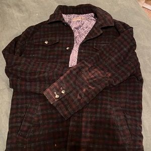 Utex 100% wool plaid jacket - XL